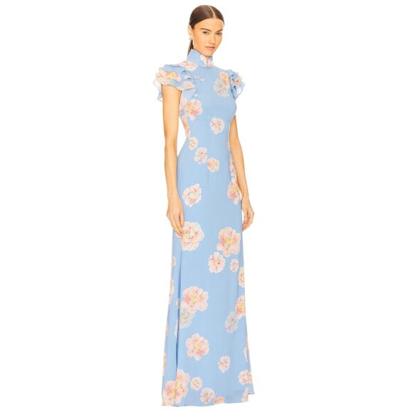 SAU LEE Sylvie Dress in Blue Multi 2 New Womens Floral Gown Long Maxi - Picture 3 of 12